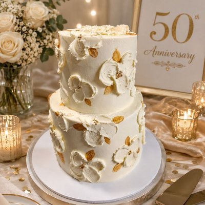 Tiered floral cake
